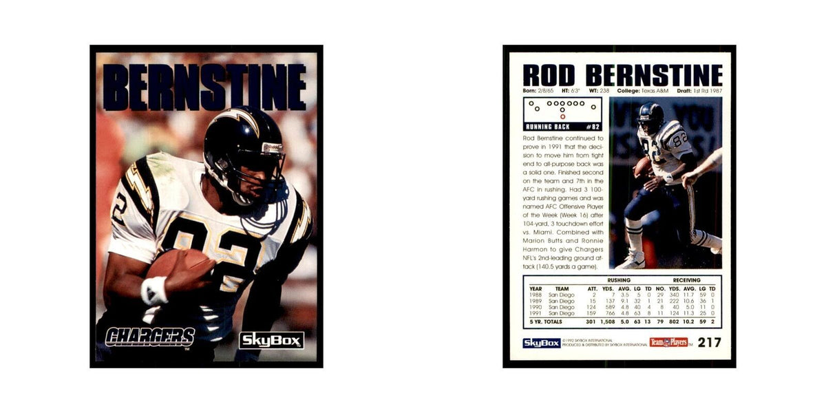 1992 SkyBox Rod Bernstine Football Cards #217