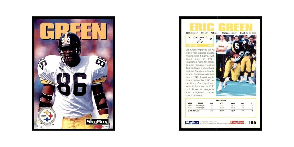 1992 SkyBox Eric Green Football Cards #185