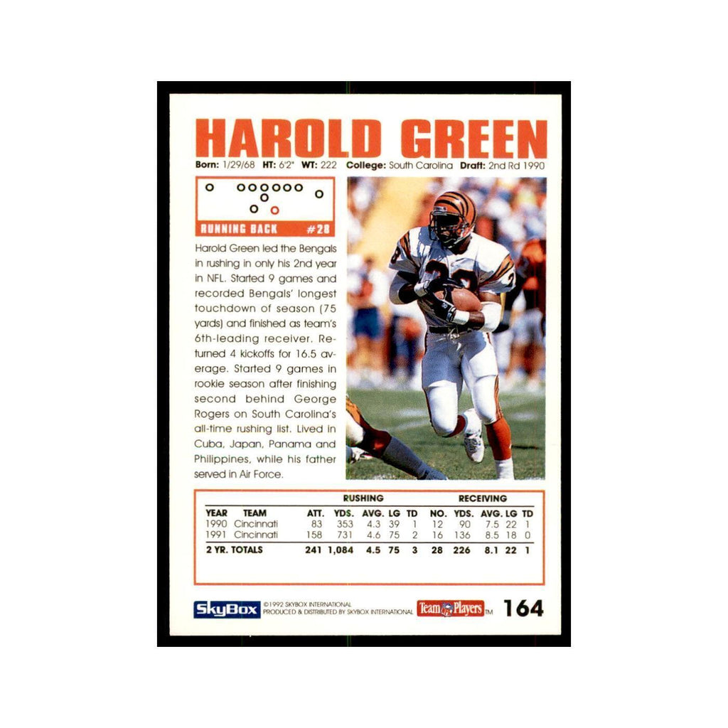 1992 SkyBox Harold Green Football Cards #164