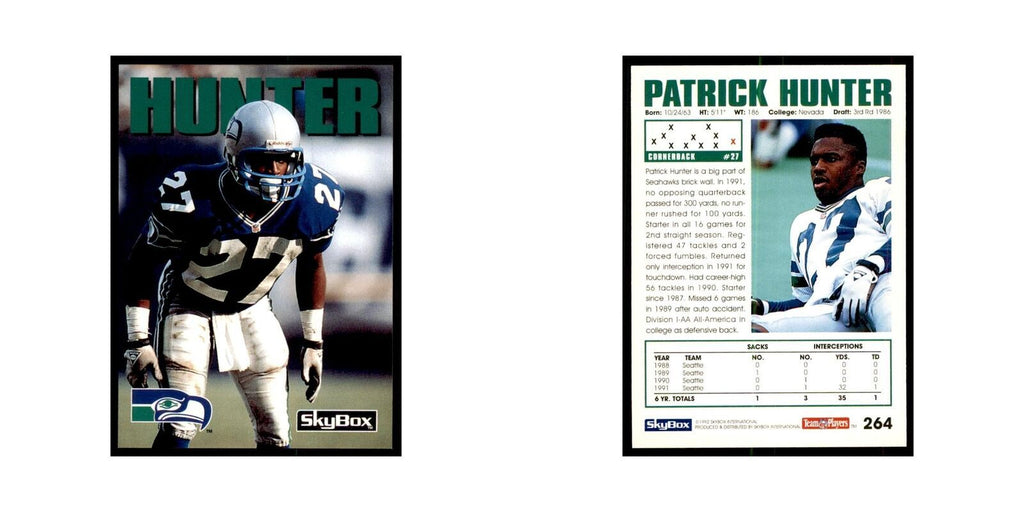 1992 SkyBox Patrick Hunter Football Cards #264