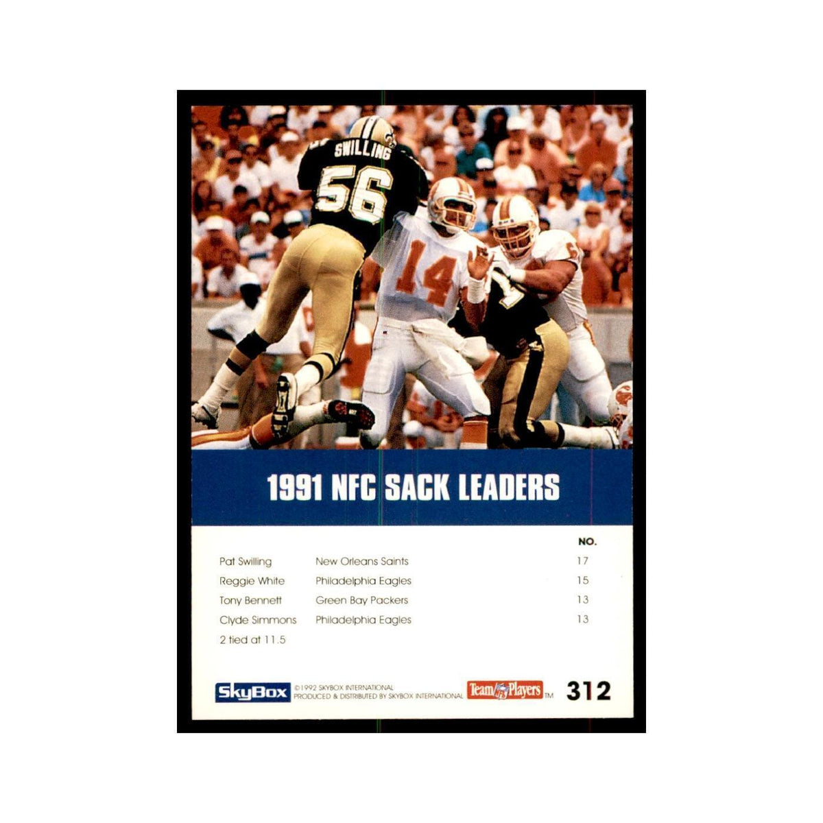 1992 SkyBox Pat Swilling Football Cards #312