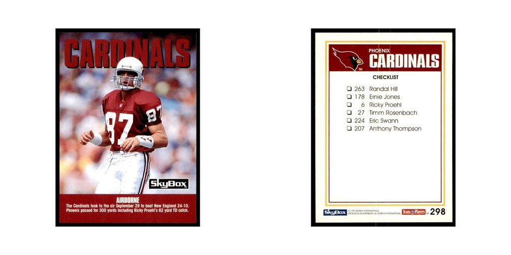 1992 SkyBox Ricky Proehl Football Cards #298