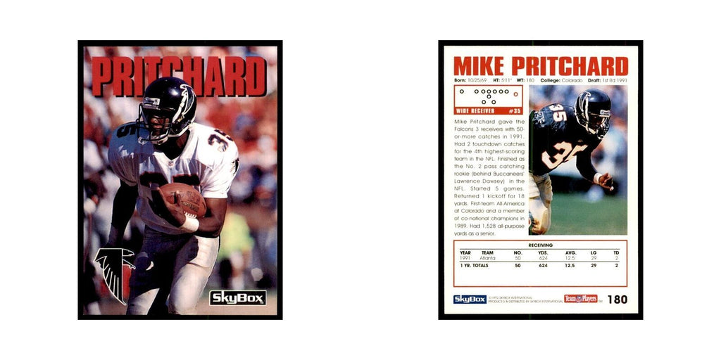 1992 SkyBox Mike Pritchard Football Cards #180