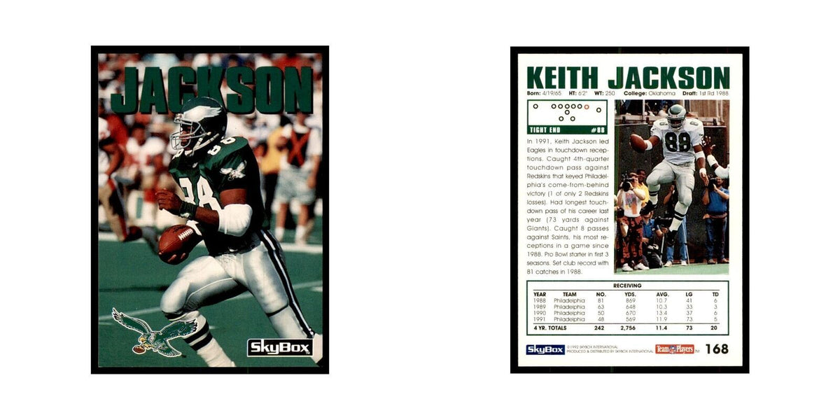 1992 SkyBox Keith Jackson Football Cards #168
