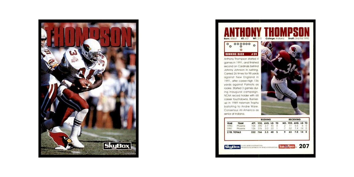 1992 SkyBox Anthony Thompson Football Cards #207