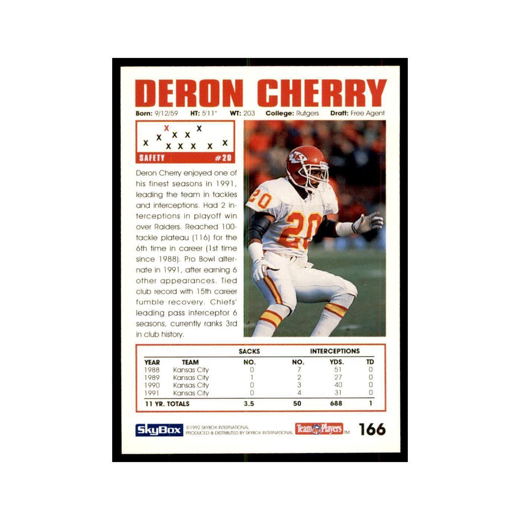 1992 SkyBox Deron Cherry Football Cards #166