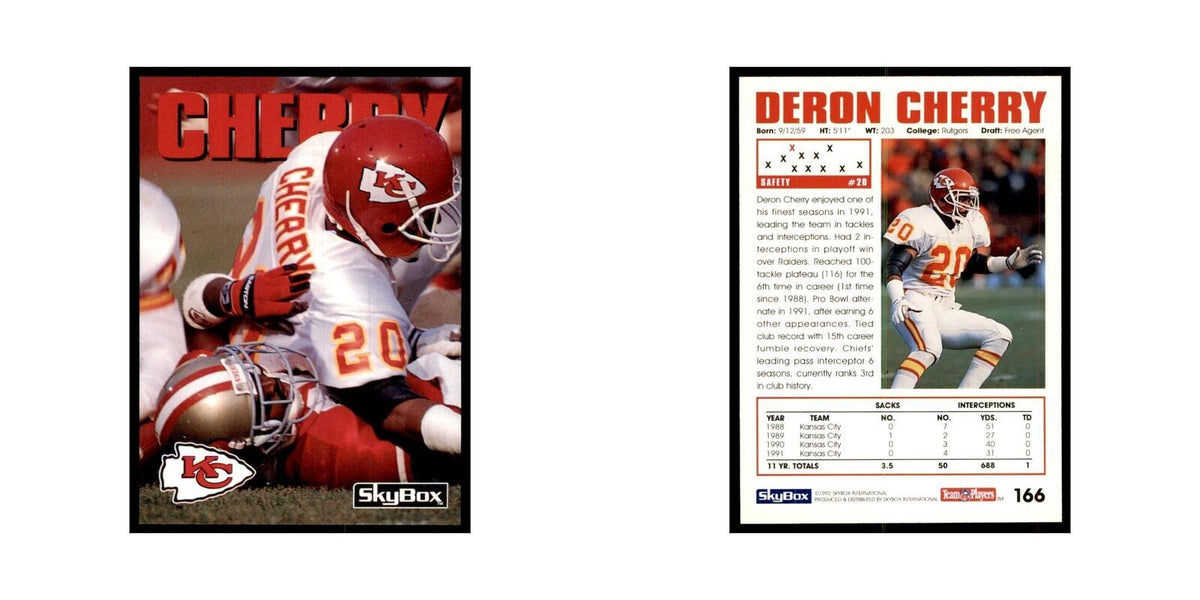 1992 SkyBox Deron Cherry Football Cards #166