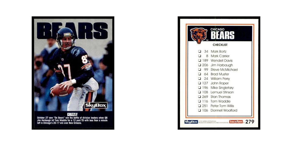 1992 SkyBox Tom Waddle Football Cards #279