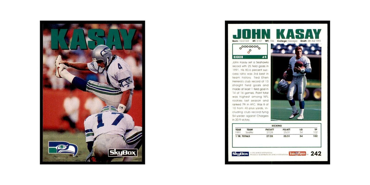 1992 SkyBox John Kasay Football Cards #242