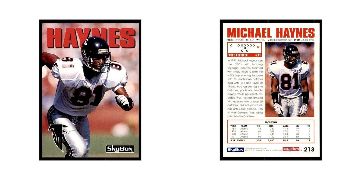 1992 SkyBox Michael Haynes Football Cards #213
