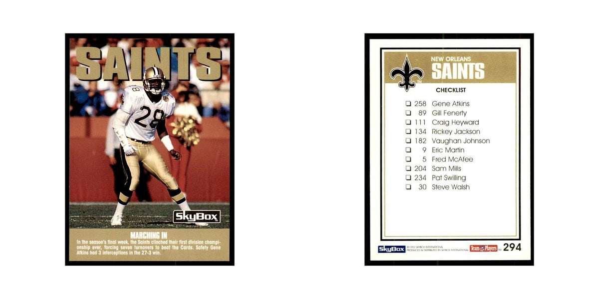 1992 SkyBox Gene Atkins Football Cards #294