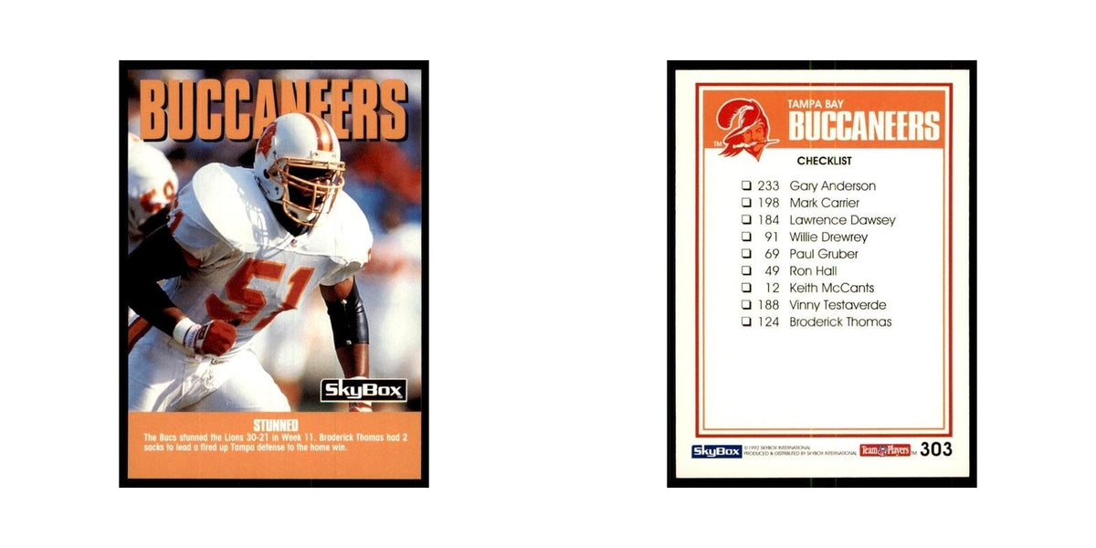 1992 SkyBox Broderick Thomas Football Cards #303