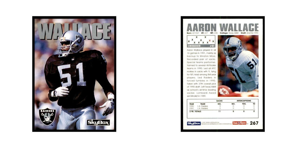 1992 SkyBox Aaron Wallace Football Cards #267