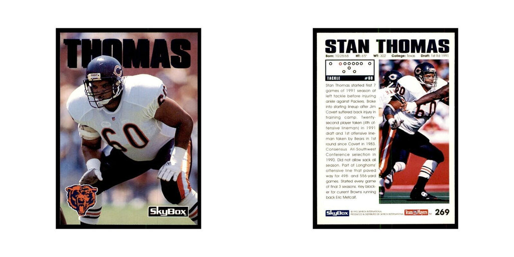 1992 SkyBox Stan Thomas Football Cards #269