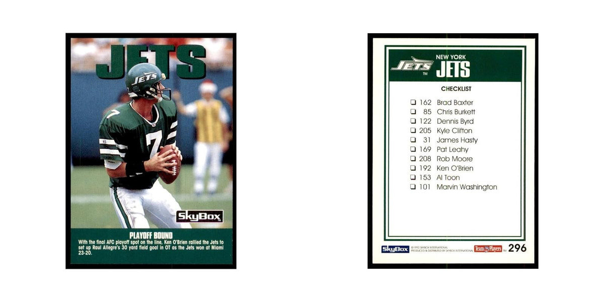 1992 SkyBox Ken O'Brien Football Cards #296