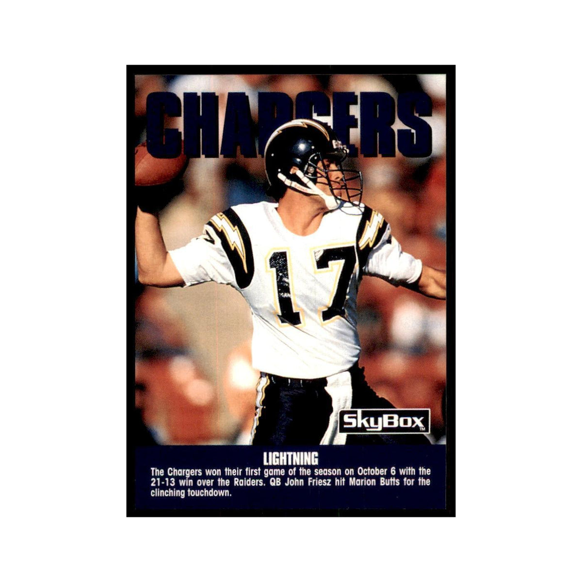 1992 SkyBox John Friesz Football Cards #300