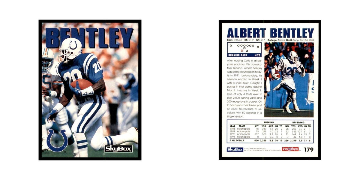1992 SkyBox Albert Bentley Football Cards #179