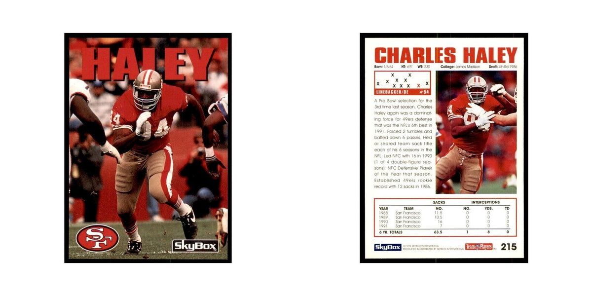 1992 SkyBox Charles Haley Football Cards #215