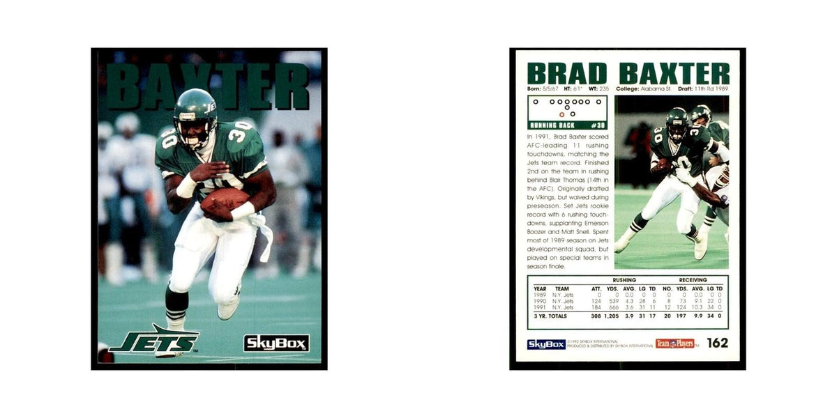 1992 SkyBox Brad Baxter Football Cards #162