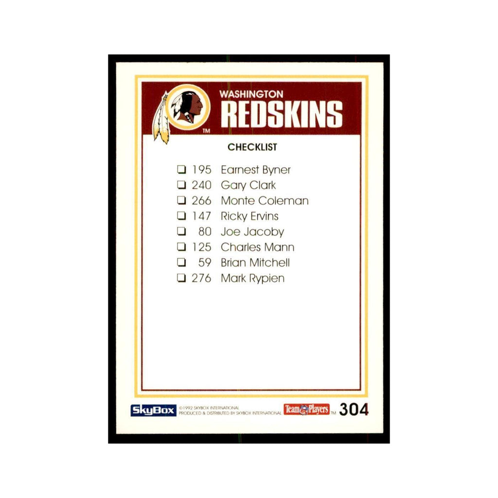 1992 SkyBox Mark Rypien Football Cards #304