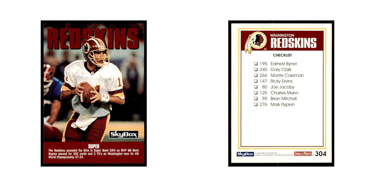 1992 SkyBox Mark Rypien Football Cards #304