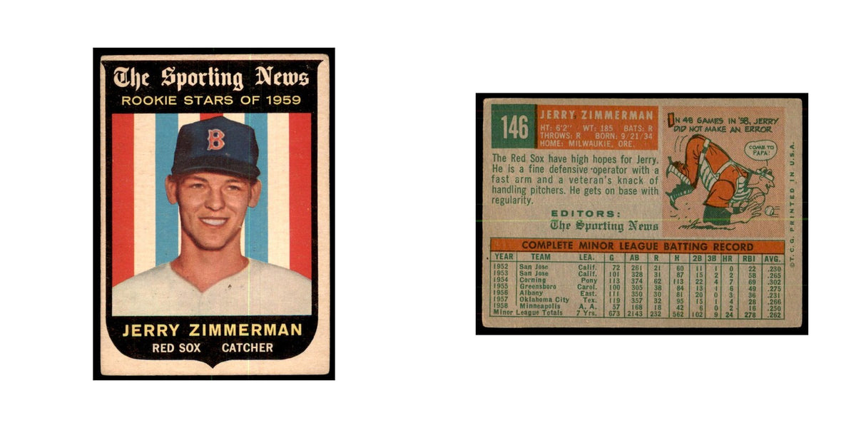 1959 Topps Jerry Zimmerman Baseball Cards #146