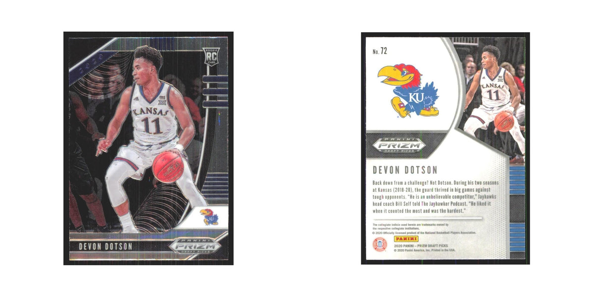 2020 Panini Prizm Draft Devon Dotson RC Kansas Jayhawks #72