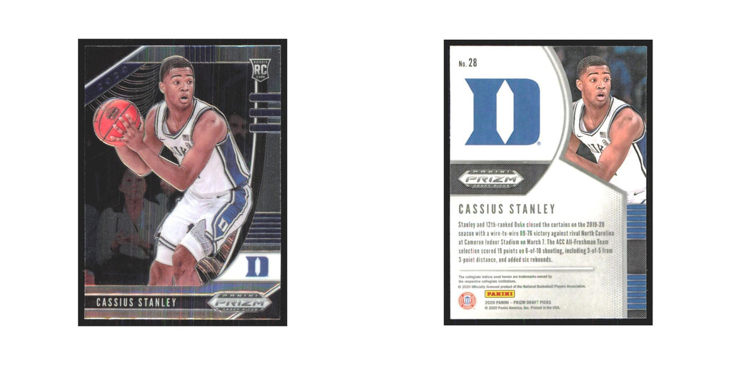 2020 Panini Prizm Draft Cassius Stanley RC Duke Blue Devils #28