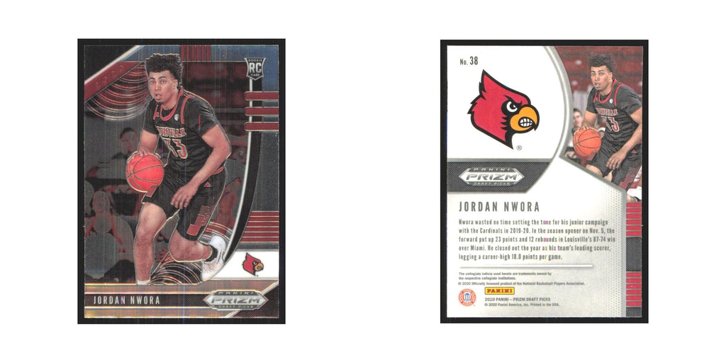 2020 Panini Prizm Draft Jordan Nwora RC Louisville Cardinals #38