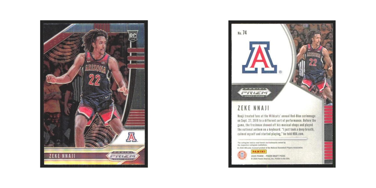 2020 Panini Prizm Draft Zeke Nnaji RC Arizona Wildcats #74