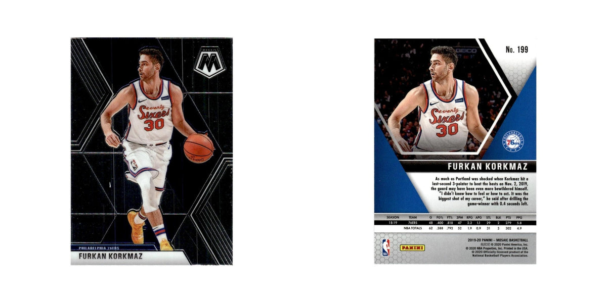 Furkan Korkmaz 2019 Panini Mosaic #199 Philadelphia 76ers Basketball Card NM