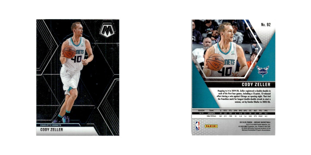 Cody Zeller 2019 Panini Mosaic #92 Charlotte Hornets Basketball Card NM