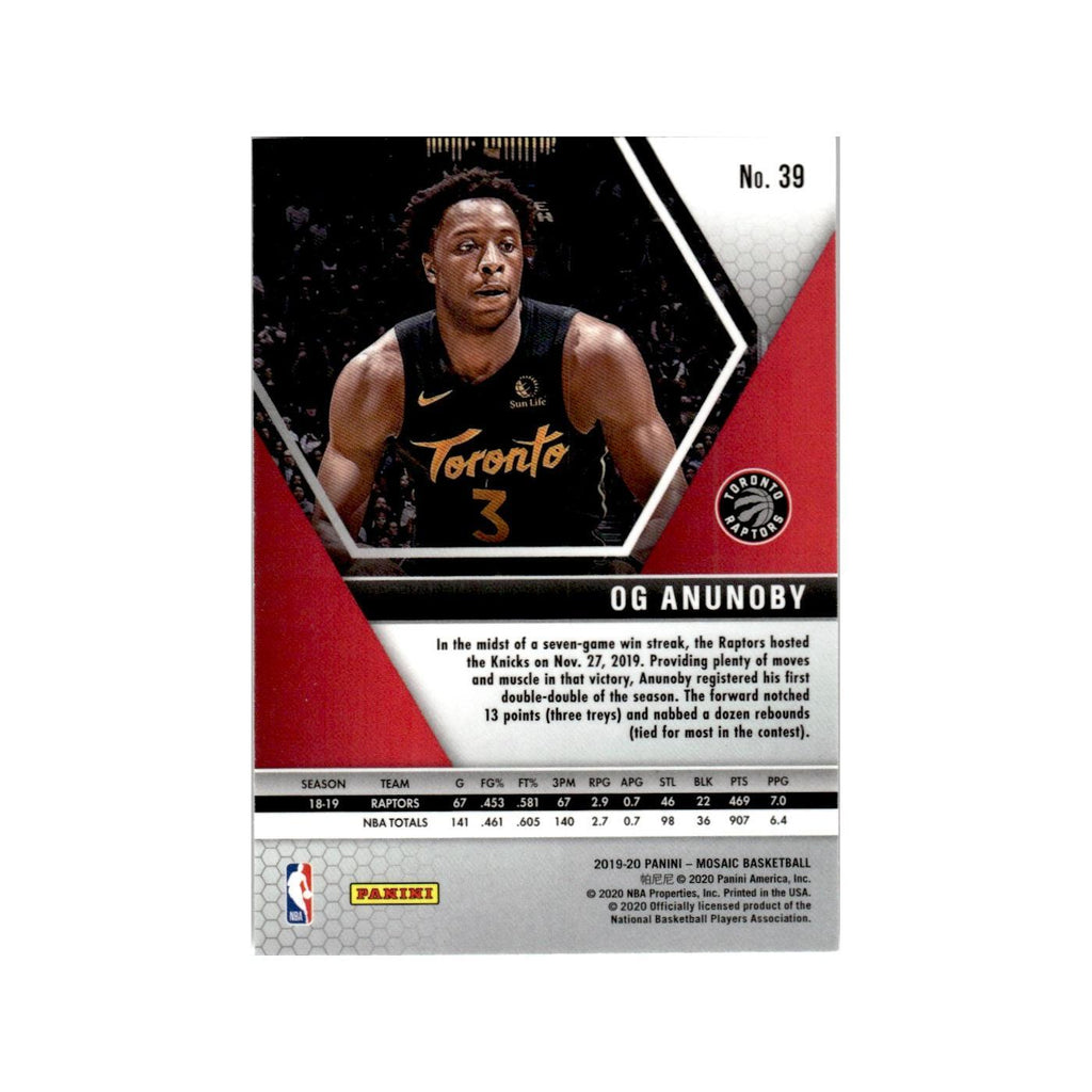 OG Anunoby 2019 Panini Mosaic #39 Toronto Raptors Basketball Card NM