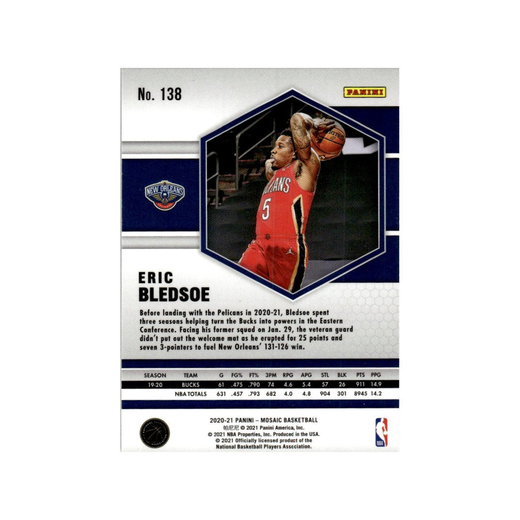 Eric Bledsoe 2020 Panini Mosaic #138 New Orleans Pelicans Basketball Card NM