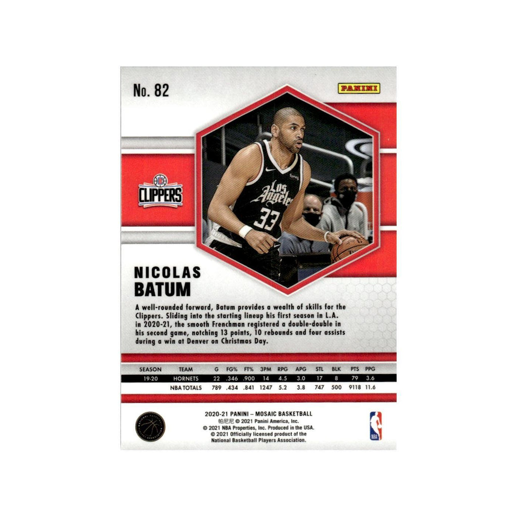 Nicolas Batum 2020 Panini Mosaic #82 Los Angeles Clippers Basketball Card NM