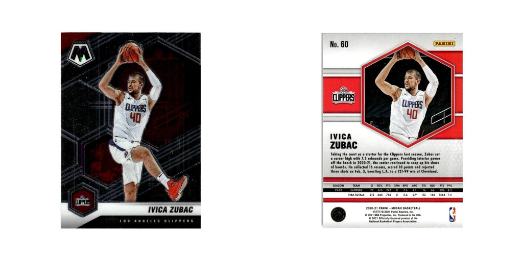 Ivica Zubac 2020 Panini Mosaic #60 Los Angeles Clippers Basketball Card NM