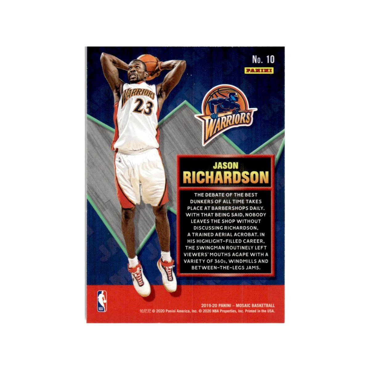 Jason Richardson 2019 Panini Mosaic #10 Golden State Warriors Basketball Card NM