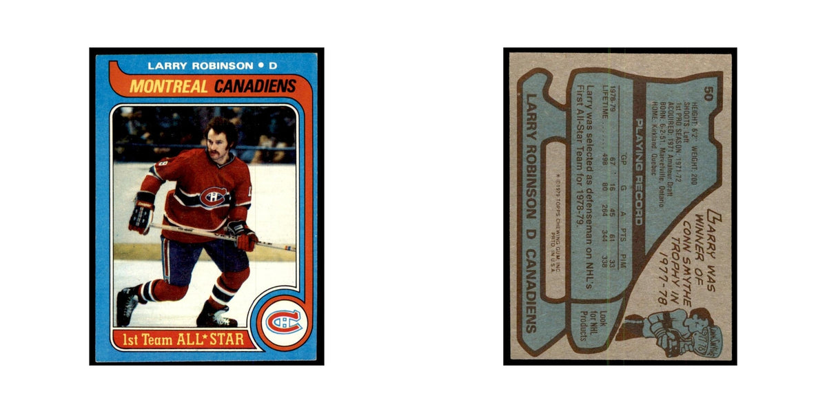 Larry Robinson 1979 Topps #50 Montreal Canadiens Hockey Card NM