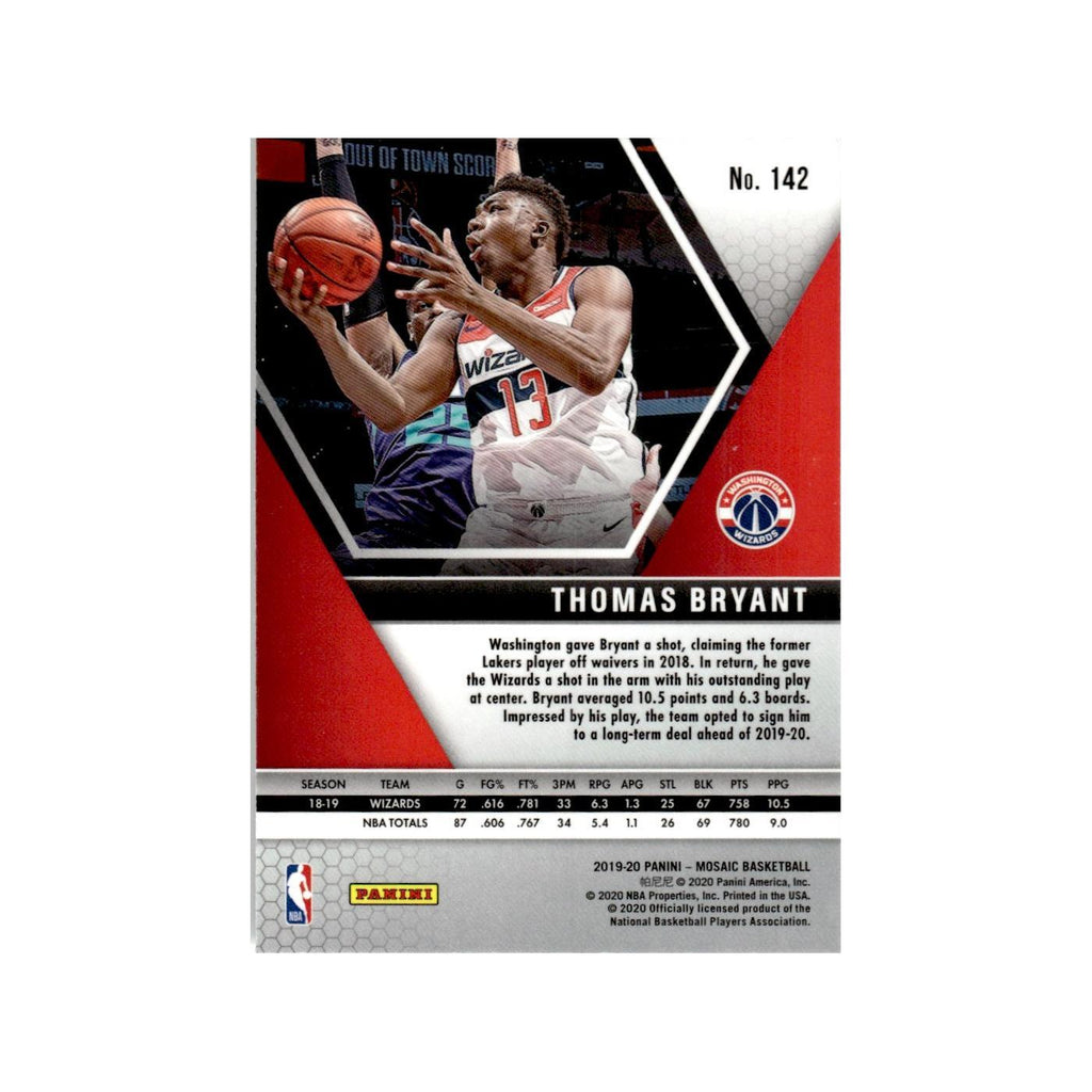 Thomas Bryant 2019 Panini Mosaic #142 Washington Wizards Basketball Card NM