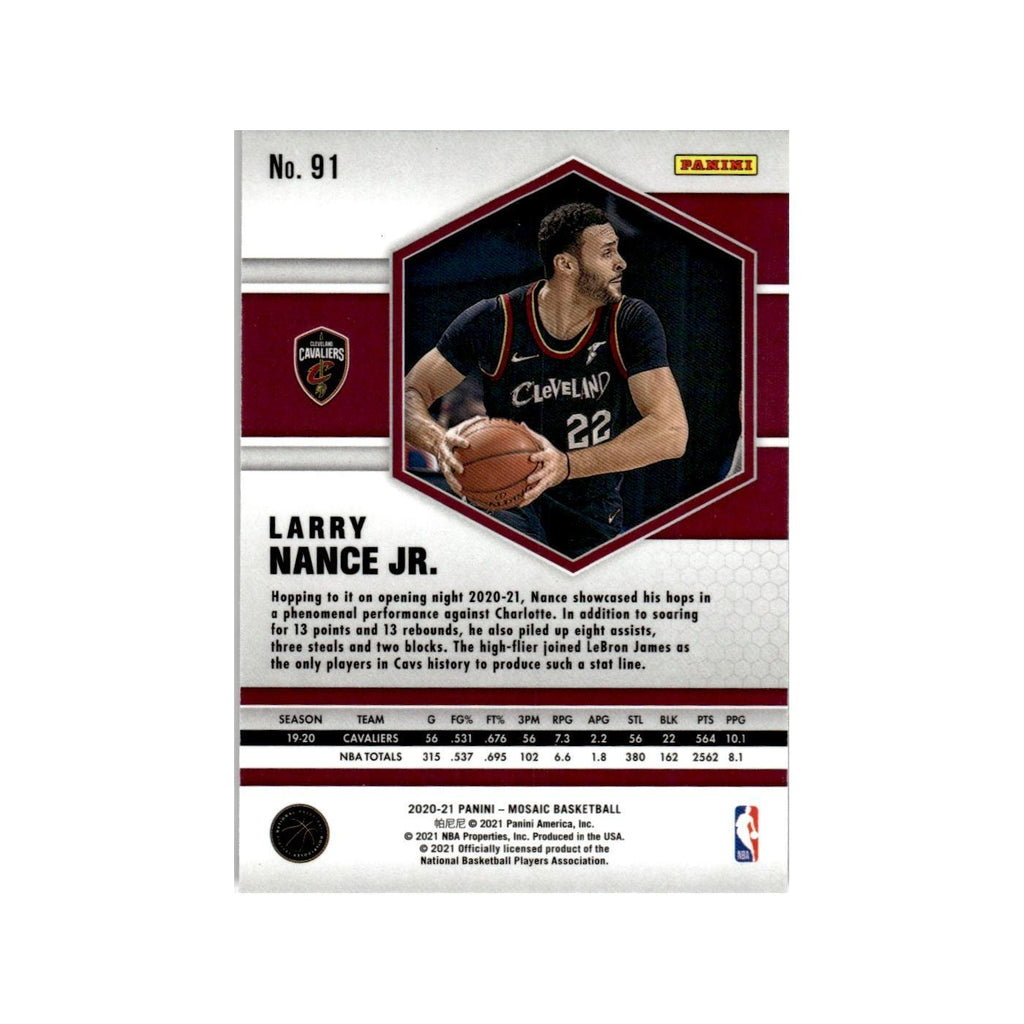 Larry Nance Jr. 2020 Panini Mosaic #91 Cleveland Cavaliers Basketball Card NM