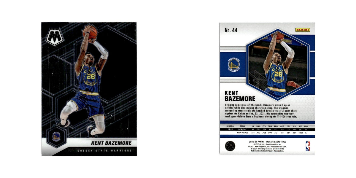 Kent Bazemore 2020 Panini Mosaic #44 Golden State Warriors Basketball Card NM