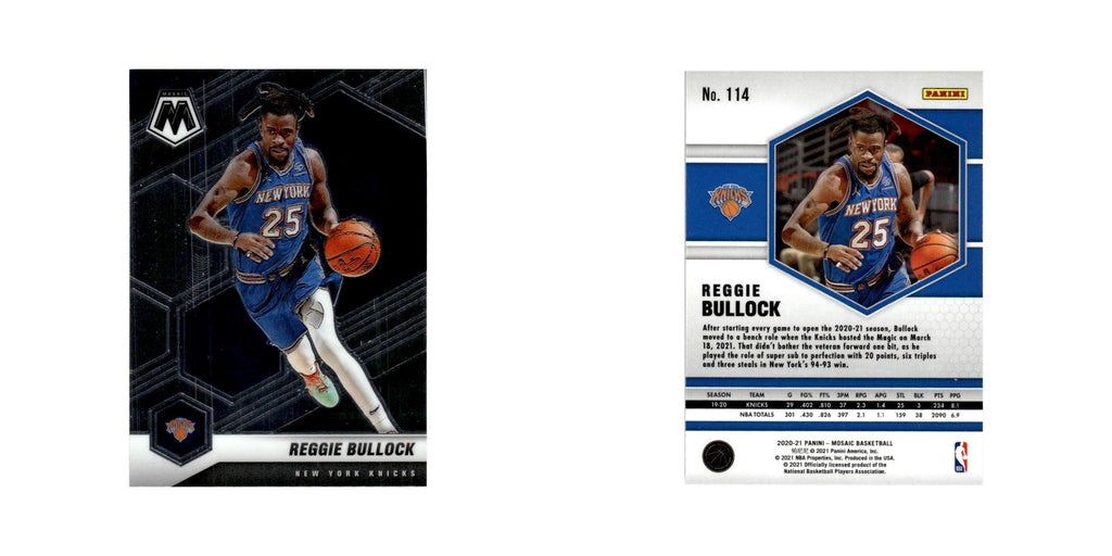 Reggie Bullock 2020 Panini Mosaic #114 New York Knicks Basketball Card NM