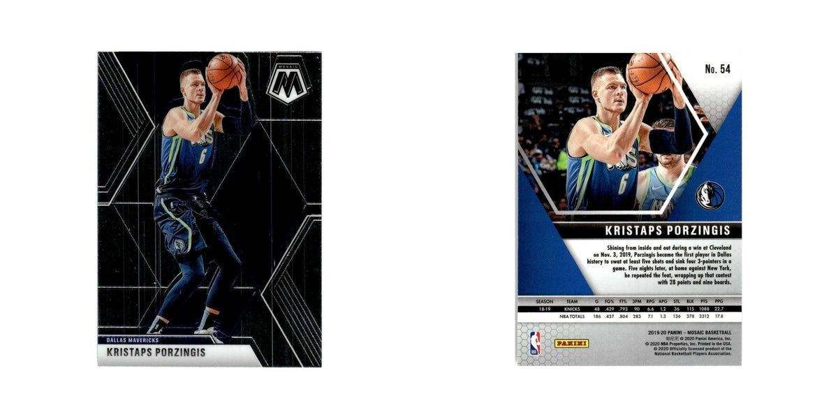 Kristaps Porzingis 2019 Panini Mosaic #54 Dallas Mavericks Basketball Card NM