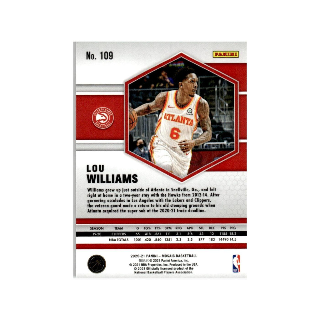 Lou Williams 2020 Panini Mosaic #109 Atlanta Hawks Basketball Card NM