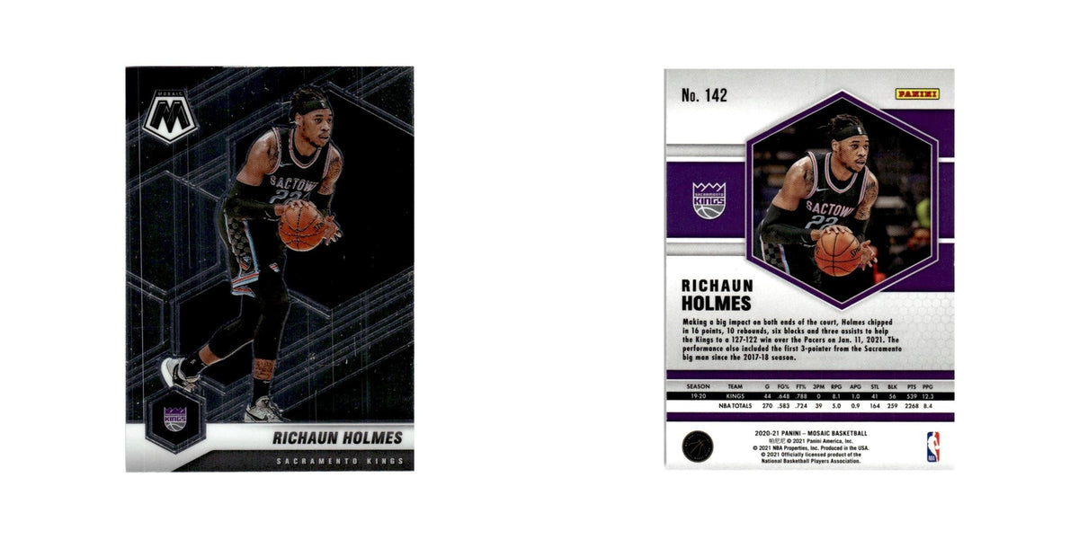 Richaun Holmes 2020 Panini Mosaic #142 Sacramento Kings Basketball Card NM