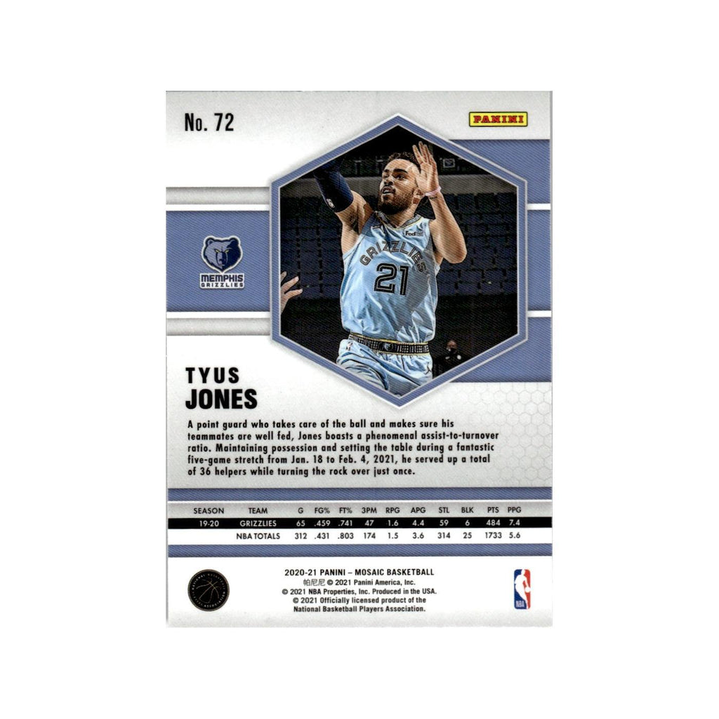 Tyus Jones 2020 Panini Mosaic #72 Memphis Grizzlies Basketball Card NM