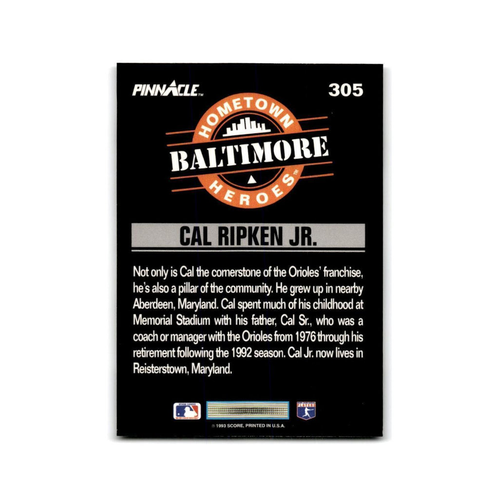 Cal Ripken Jr. 1993 Pinnacle #305 Baltimore Orioles Baseball Card NM