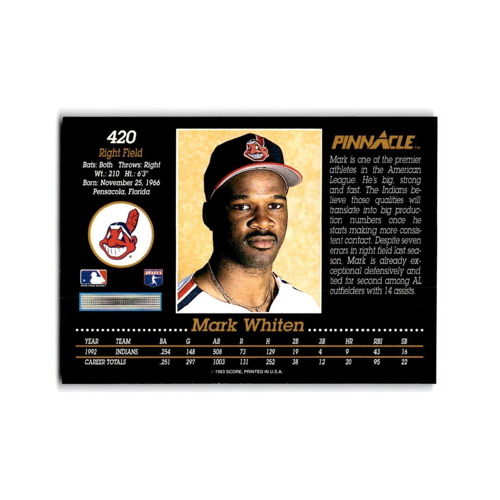 Mark Whiten 1993 Pinnacle #420 Cleveland Indians Baseball Card NM