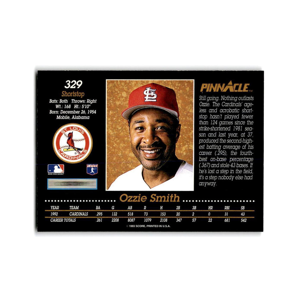 Ozzie Smith 1993 Pinnacle #329 St. Louis Cardinals Baseball Card NM