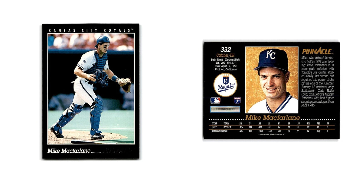 Mike Macfarlane 1993 Pinnacle #332 Kansas City Royals Baseball Card NM
